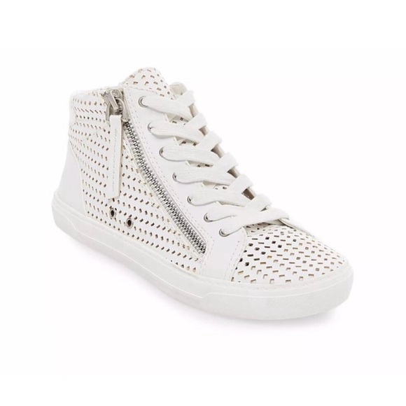 DV by Dolce Vita White Perforated High-Top Sneakers - Picture 1 of 4